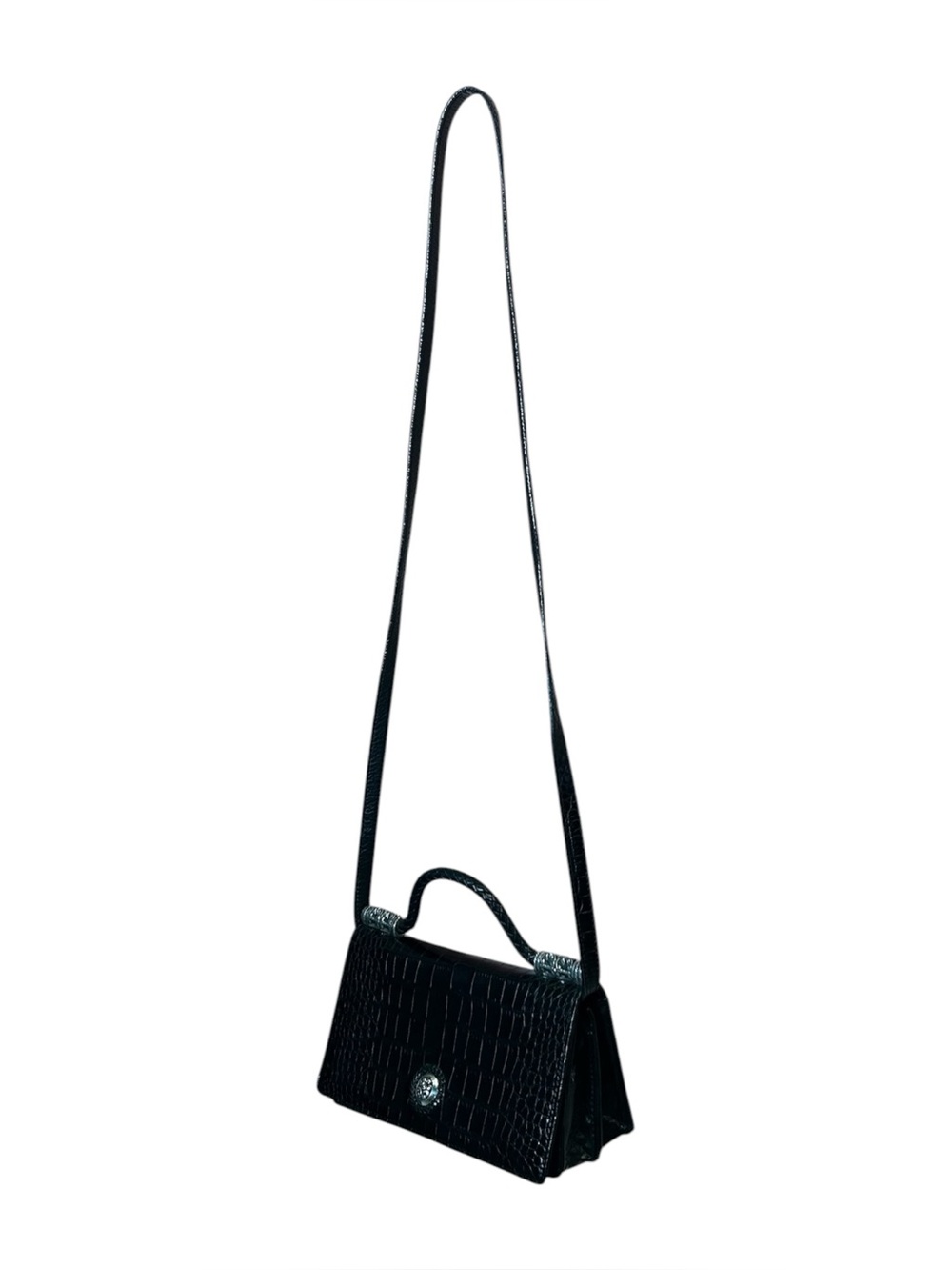 Y2K Brighton Embossed Leather Mini Crossbody Bag